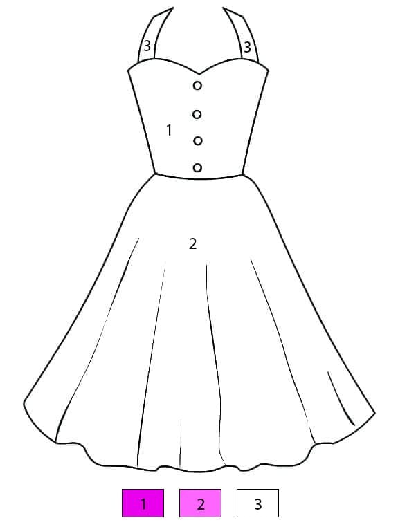 Dress Print Color By Number