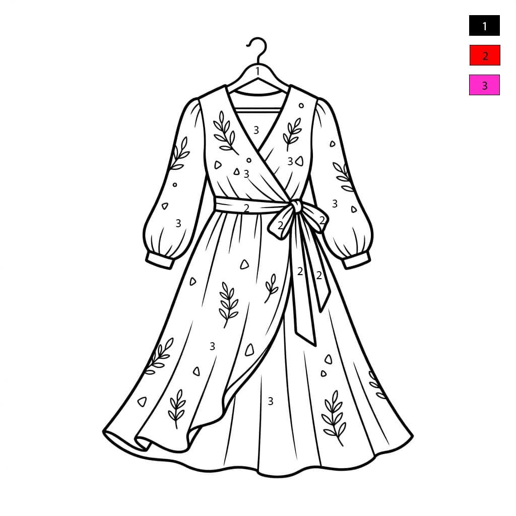 Dress Printable Color By Number