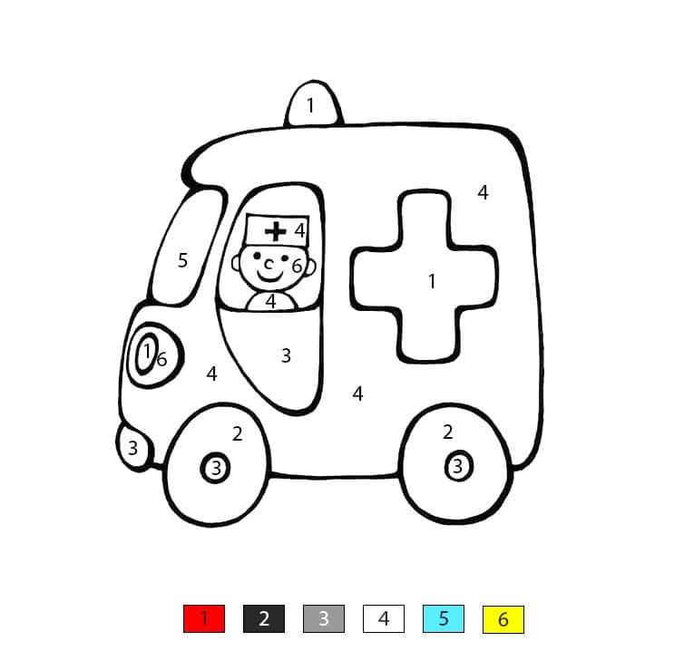 Driving Ambulance Color By Number