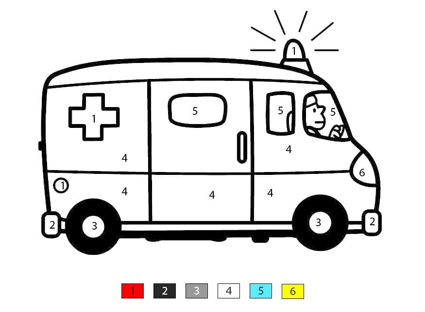 Driving the Ambulance Color By Number