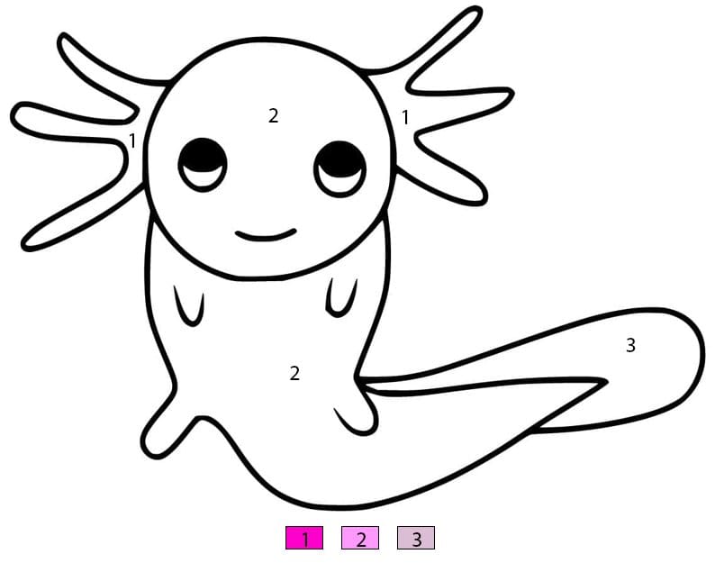 Easy Axolotl Color By Number