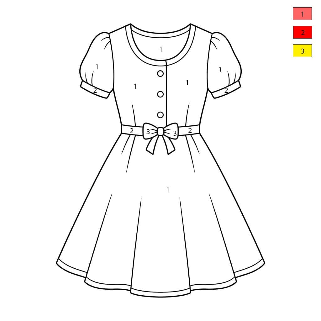 Free Dress For Kids Color By Number