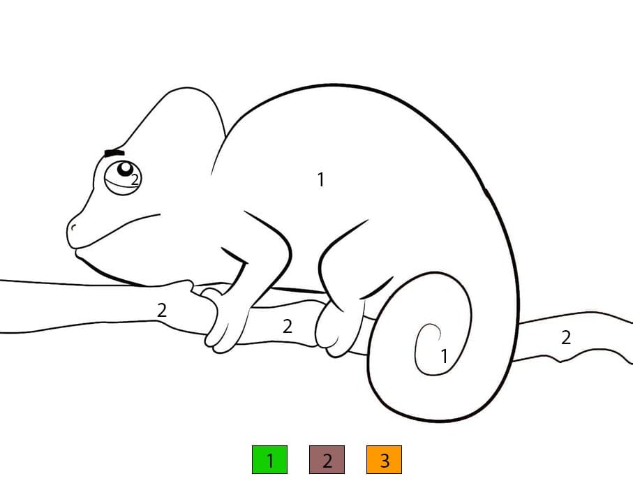 Free Printable Chameleon Color By Number