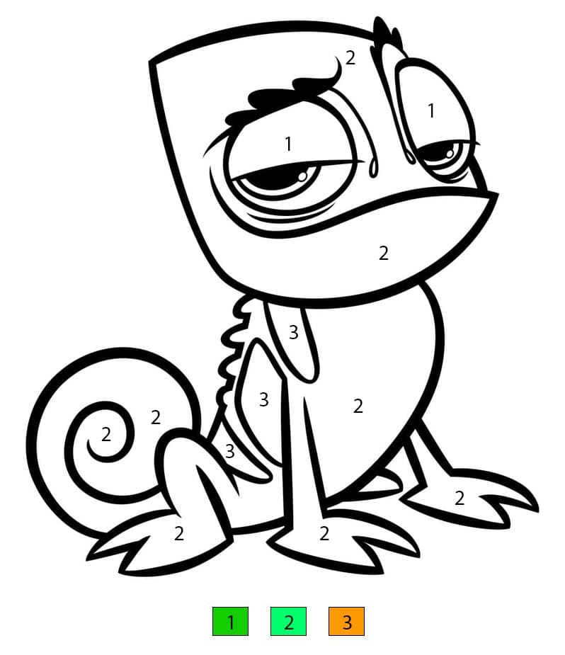 Funny Chameleon Color By Number