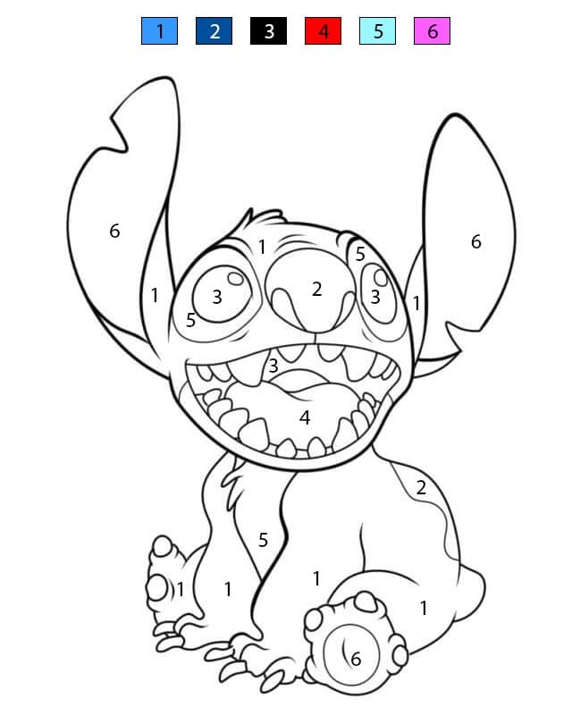 Funny Stitch Sitting Color By Number