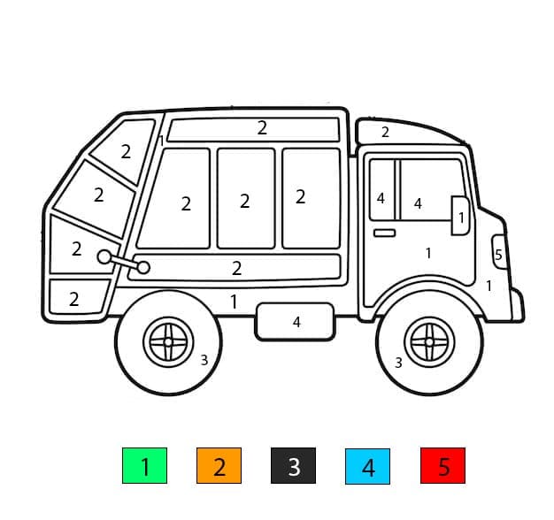 Garbage Truck Free Color By Number
