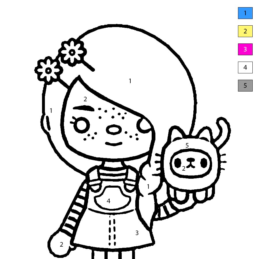 Girl Toca Boca Life Color By Number