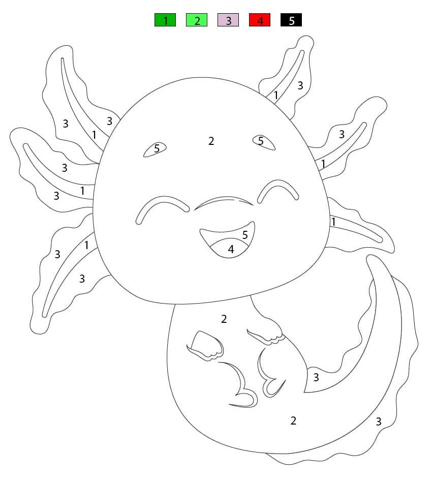 Laughing Axolotl Color By Number