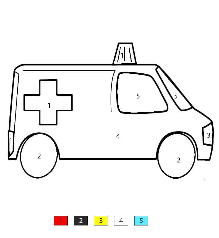 Medium Ambulance Color By Number