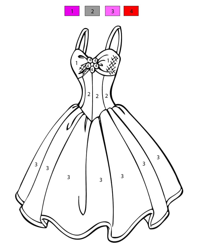 Printable Dress Color By Number