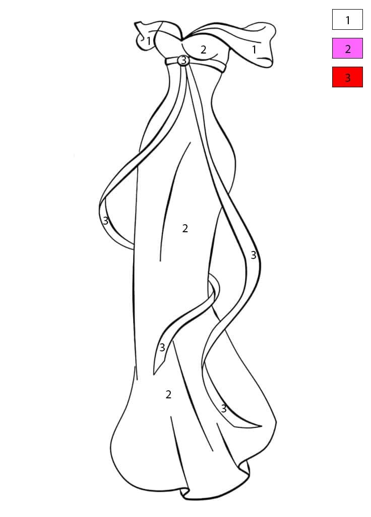 Simple Dress Color By Number