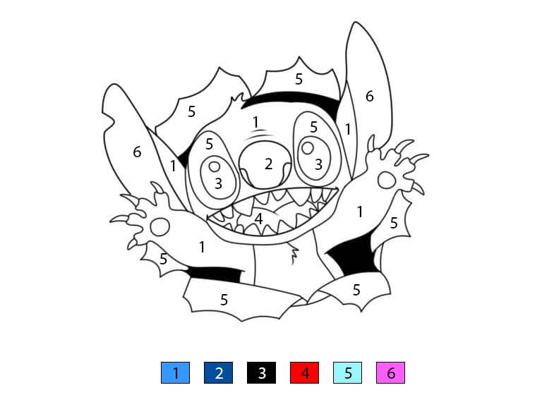 Stitch Breaks The Wall Color By Number