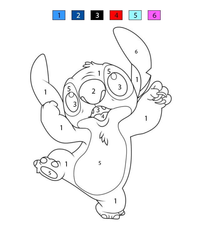 Stitch Dancing Color By Number