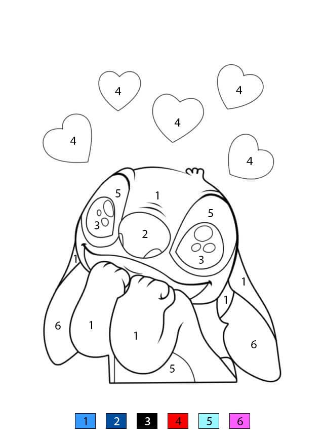 Stitch In Love Color By Number