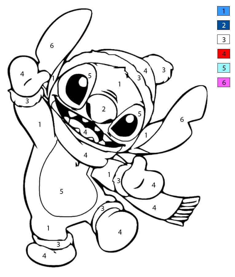 Stitch in Winter Color By Number