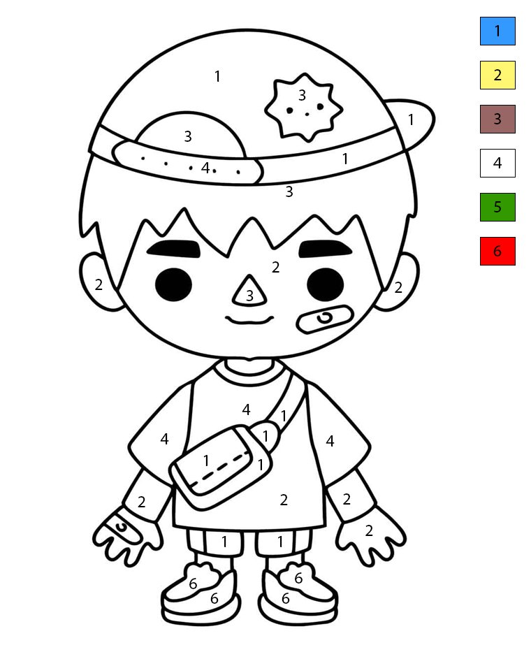 Toca Boca Boy Color By Number