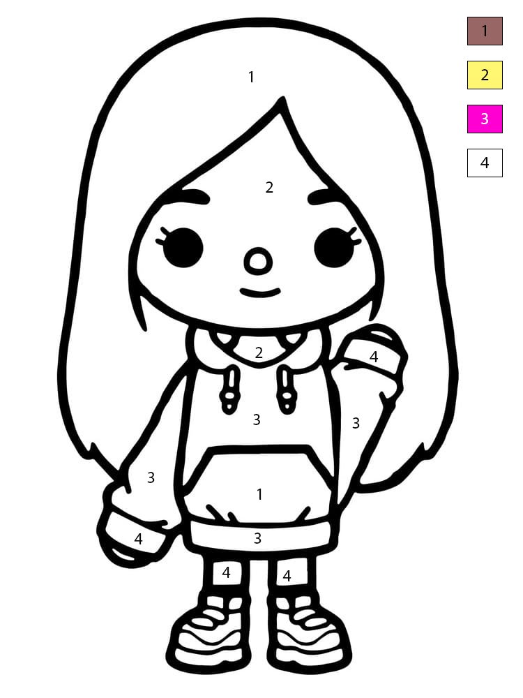 Toca Boca Friendly Girl Color By Number