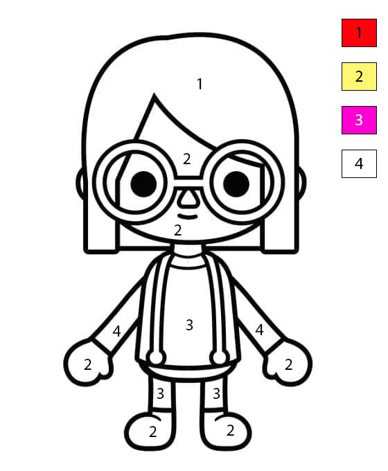 Toca Boca Girl Color By Number
