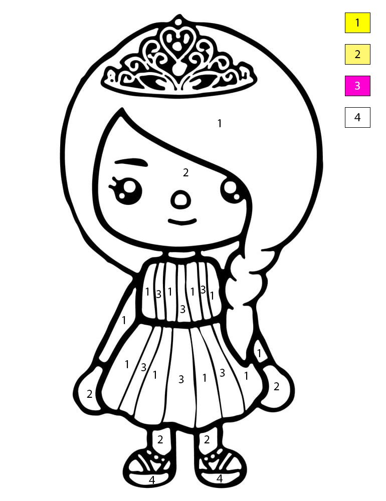 Toca Boca Princess Color By Number
