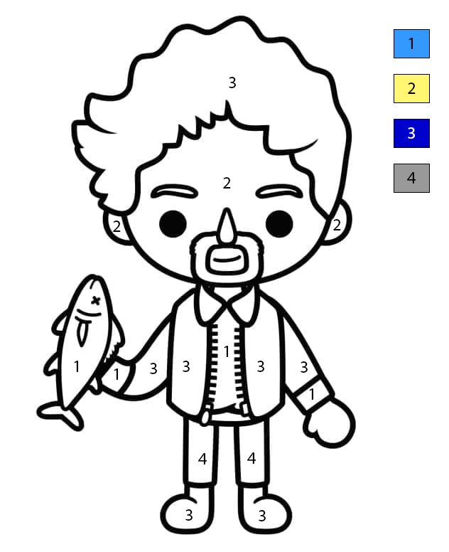 Toca Life Guy Color By Number