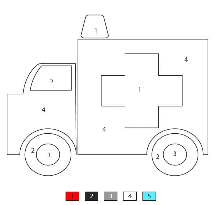 Toy Ambulance Color By Number