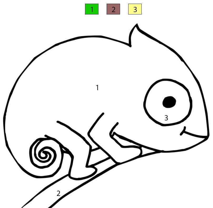 Very Easy Chameleon Color By Number