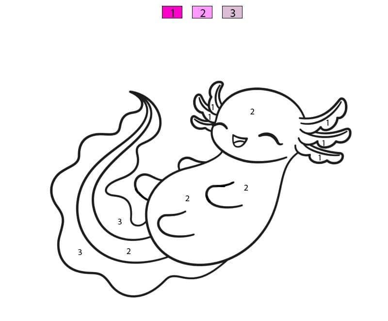 Very Lovely Axolotl Color By Number