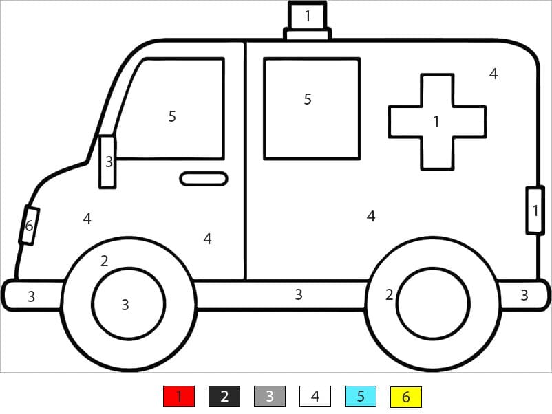 Ambulance  Color By Number
