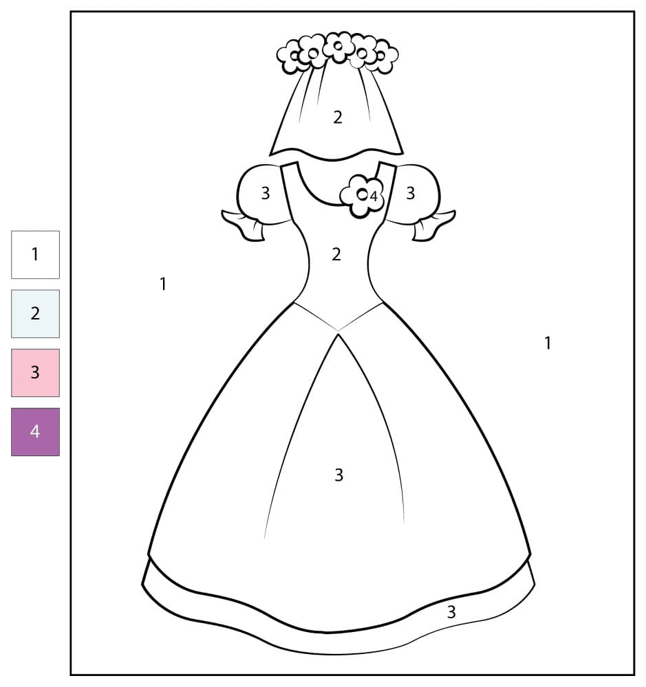 Wedding Dress Color By Number