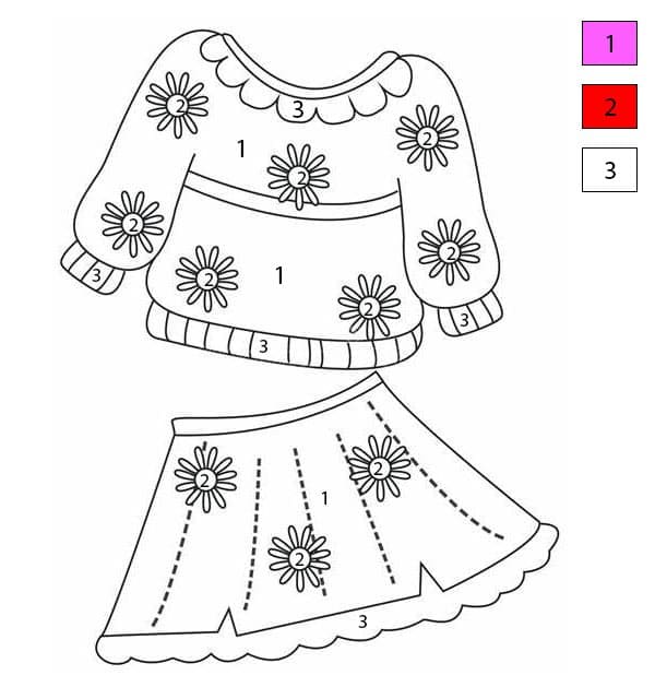 Winter Clothes Color By Number