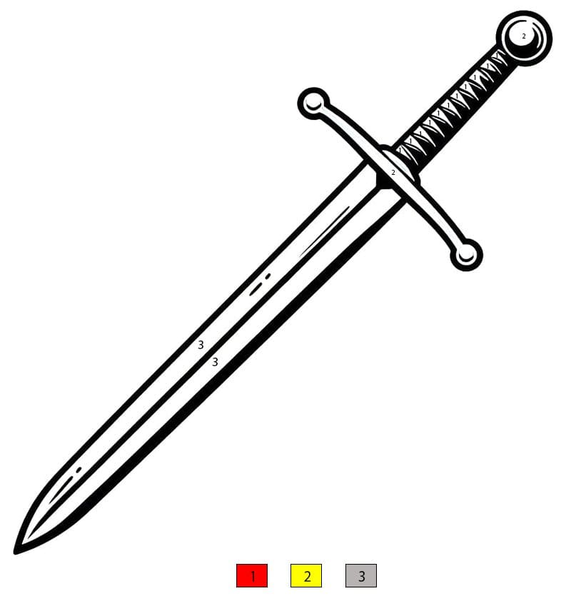 A Nice Sword Color By Number