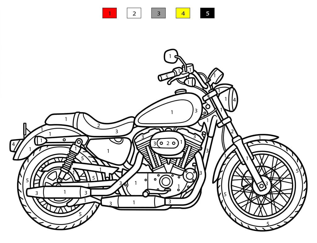 Amazing Motorcycle Color By Number