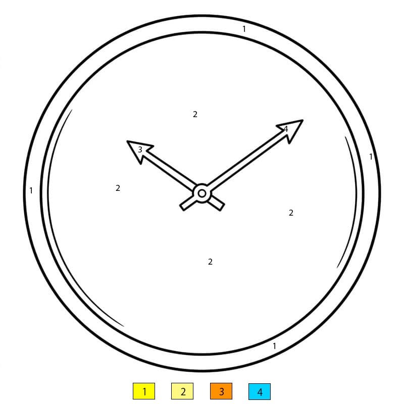 Artistic Analog Clocks Color By Number