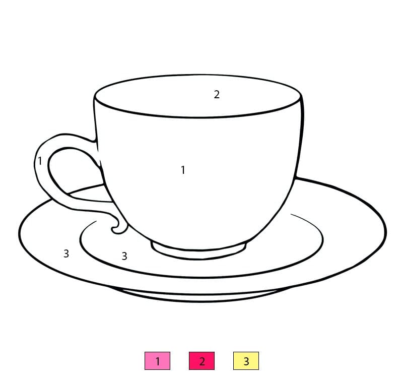 Basic Tea Cup Color By Number