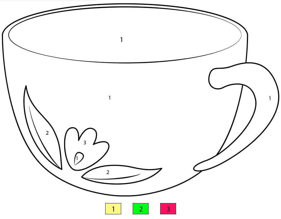 Beautiful Tea Cup Color By Number