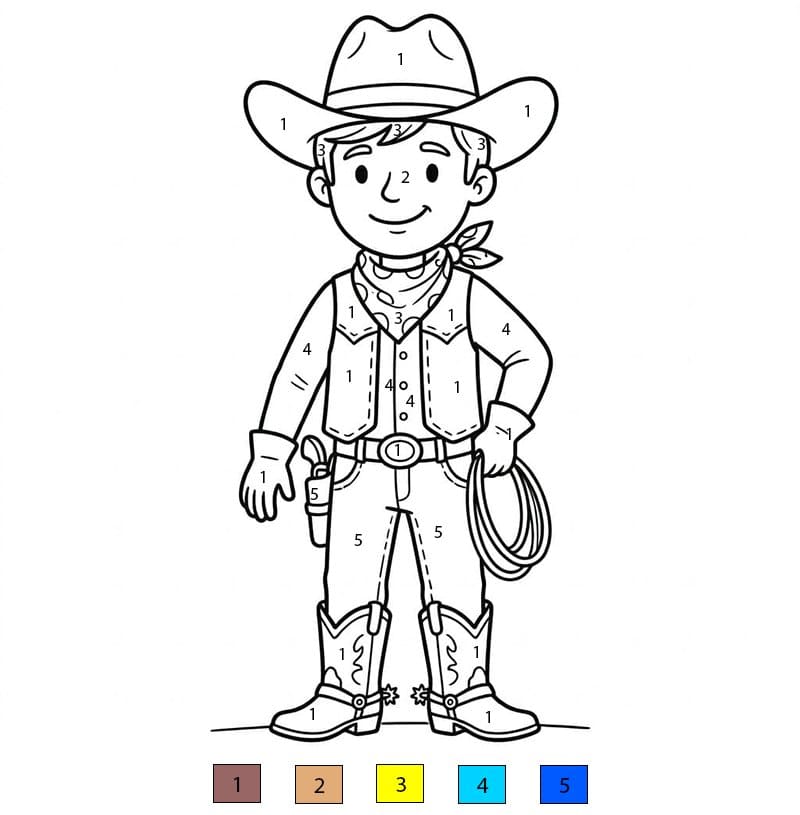 Brave Boy of the West Color By Number