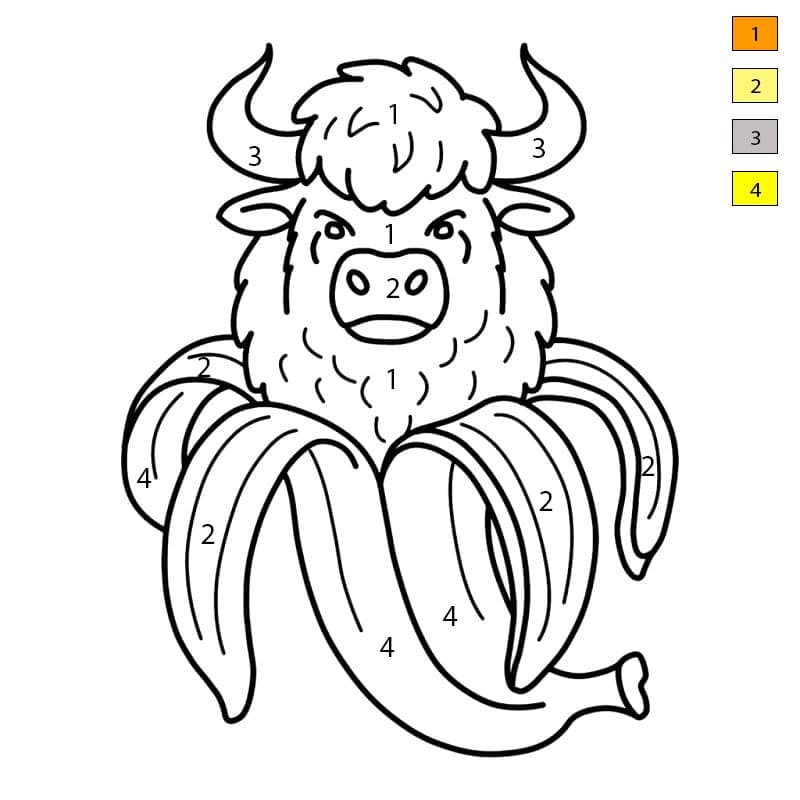 Bulliccinni Bananini from Italian Brainrot Color By Number