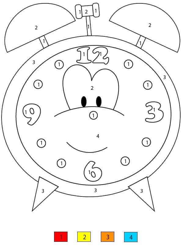 Clock without Clockwise Color By Number