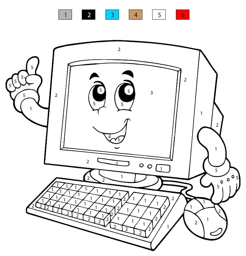 Computer Funny Color By Number