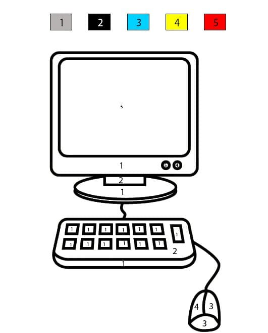 Computer Kindergarten Color By Number