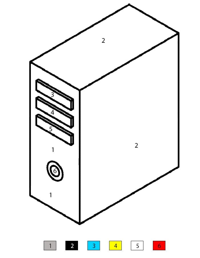 Computer System Unit Color By Number