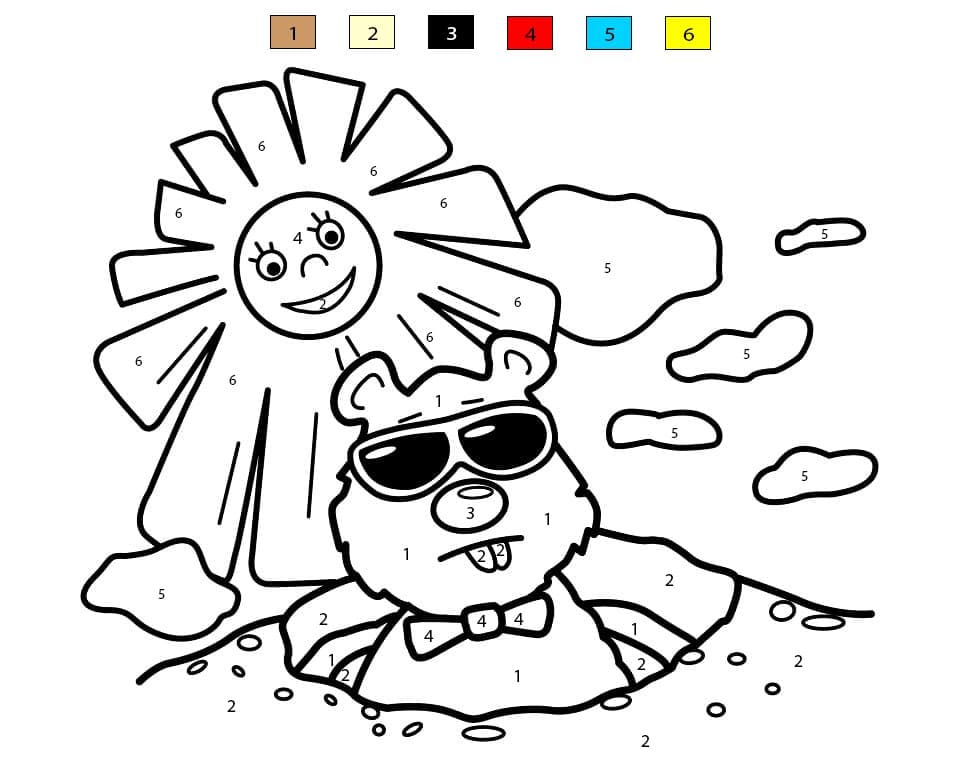 Cool Groundhog Color By Number