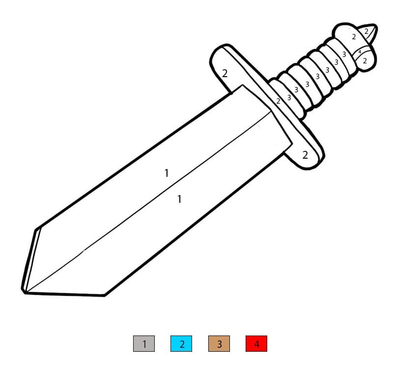 Cool Sword Color By Number