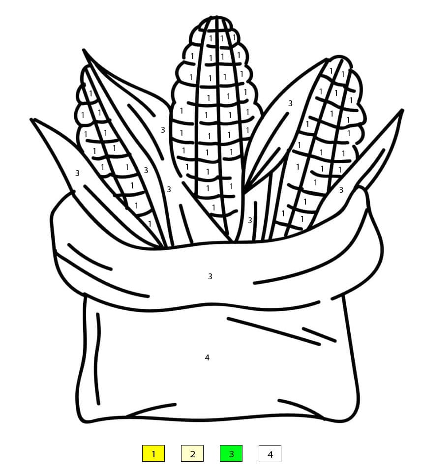 Corn Bag Color By Number