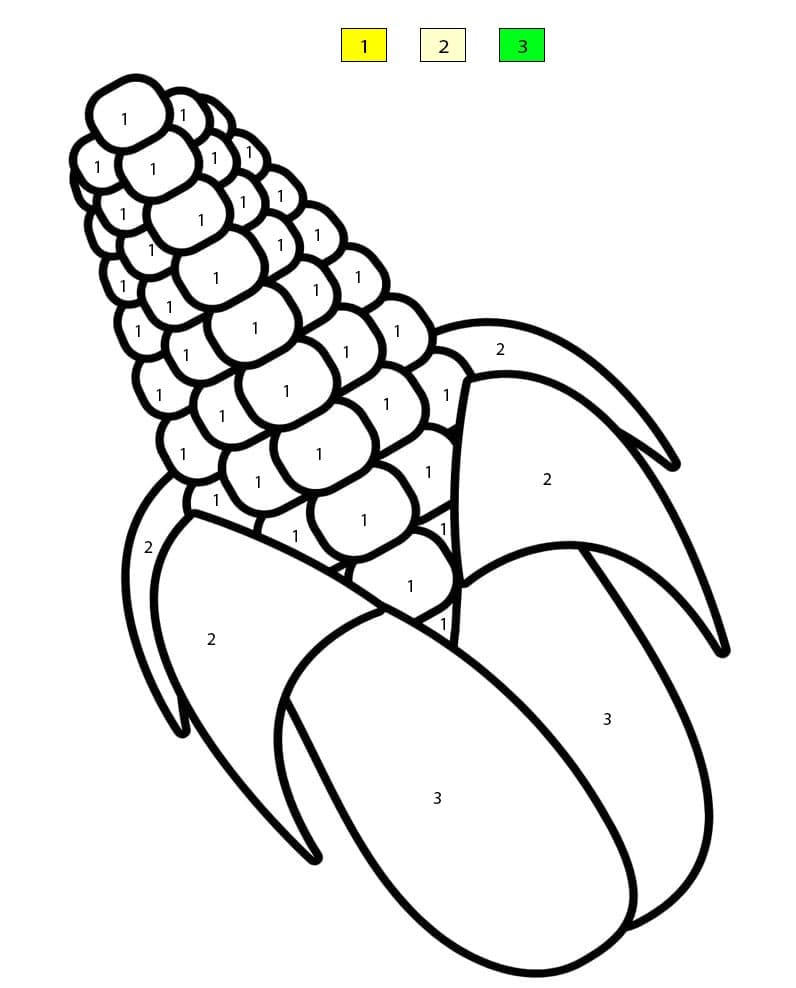 Corn Drawing Color By Number