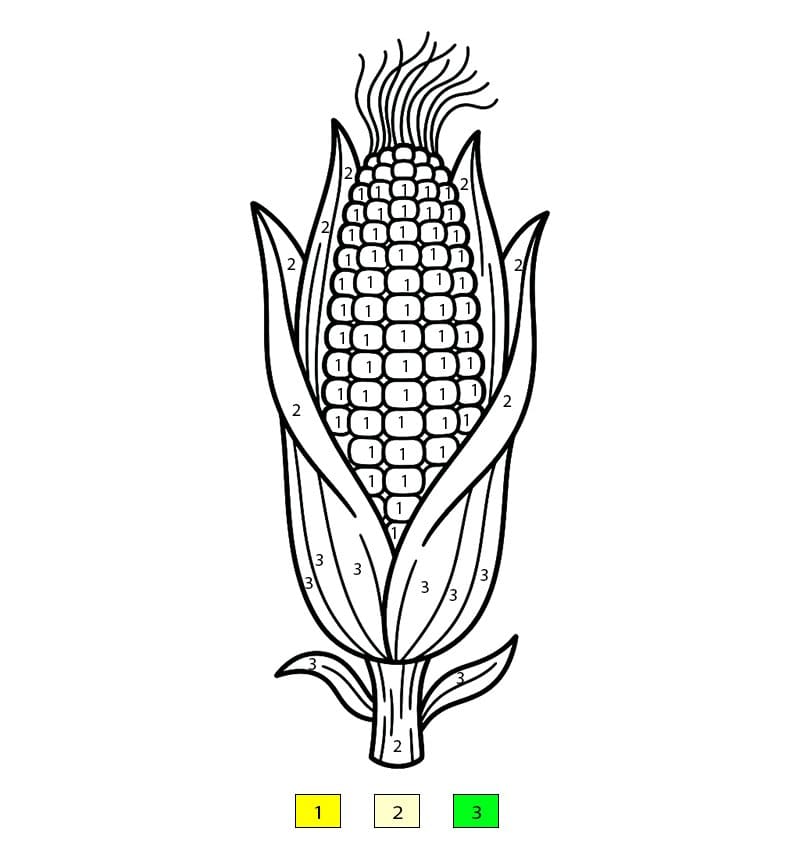 Corn Color By Number