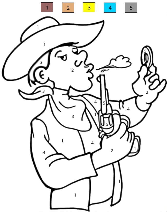 Cowboy Face Color By Number