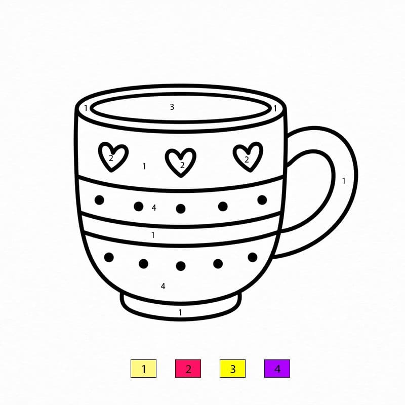 Cup Cute Color By Number