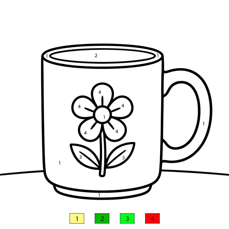 Cup Flower Color By Number