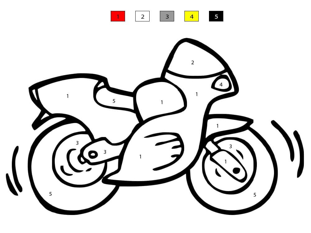 Cute Motorcycle Color By Number